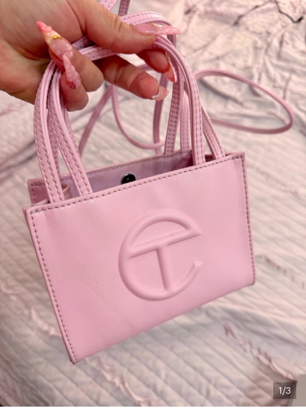 Telfar bubble gum small bag, used in good condition
